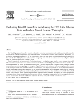 Evaluating Titan2d Mass-Flow Model Using the 1963 Little Tahoma Peak Avalanches, Mount Rainier, Washington