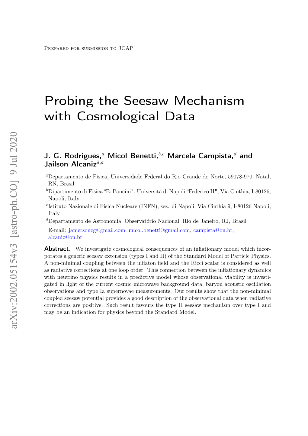 Probing the Seesaw Mechanism with Cosmological Data