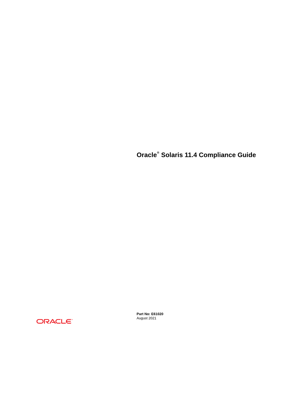 Oracle® Solaris 11.4 Compliance Guide