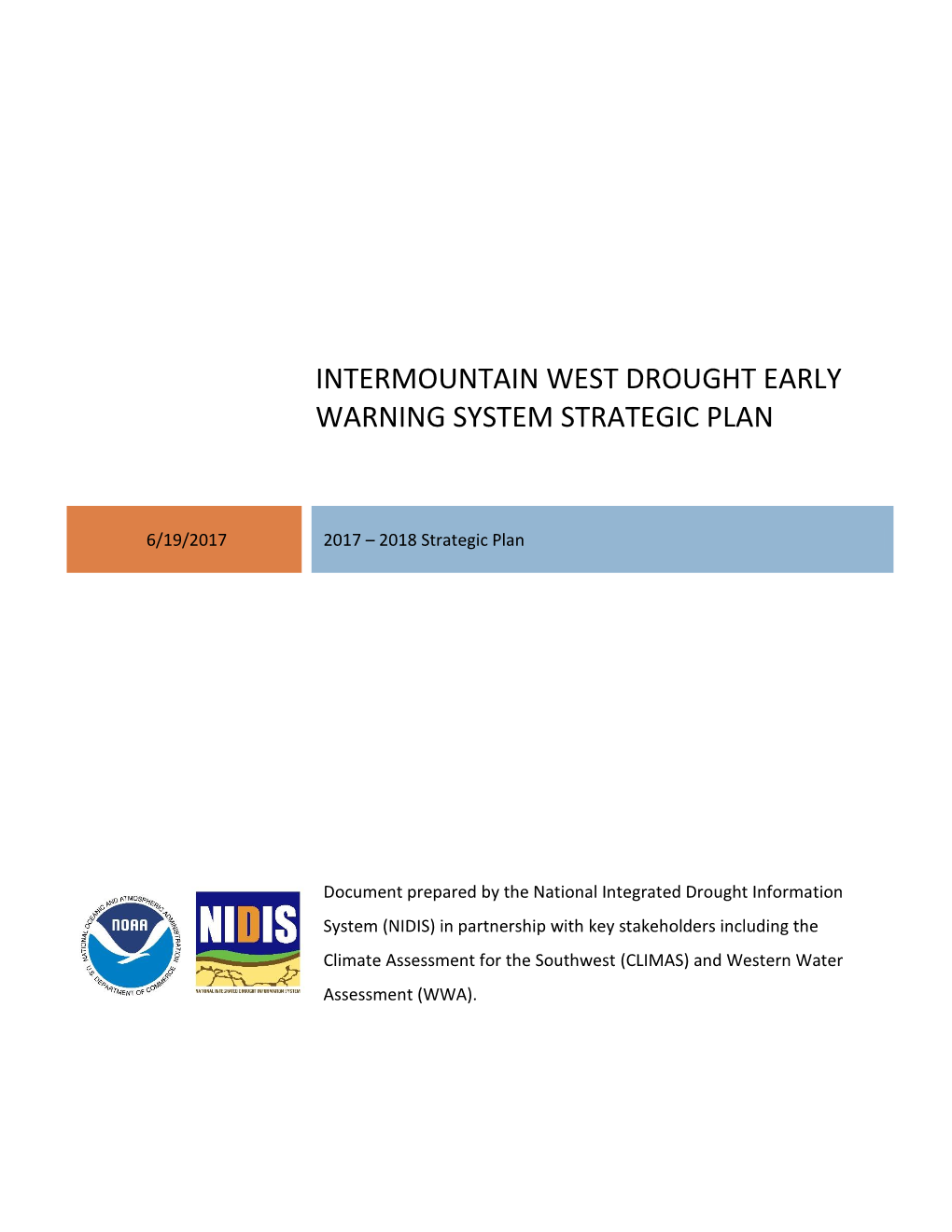 Intermountain West Drought Early Warning System Strategic Plan