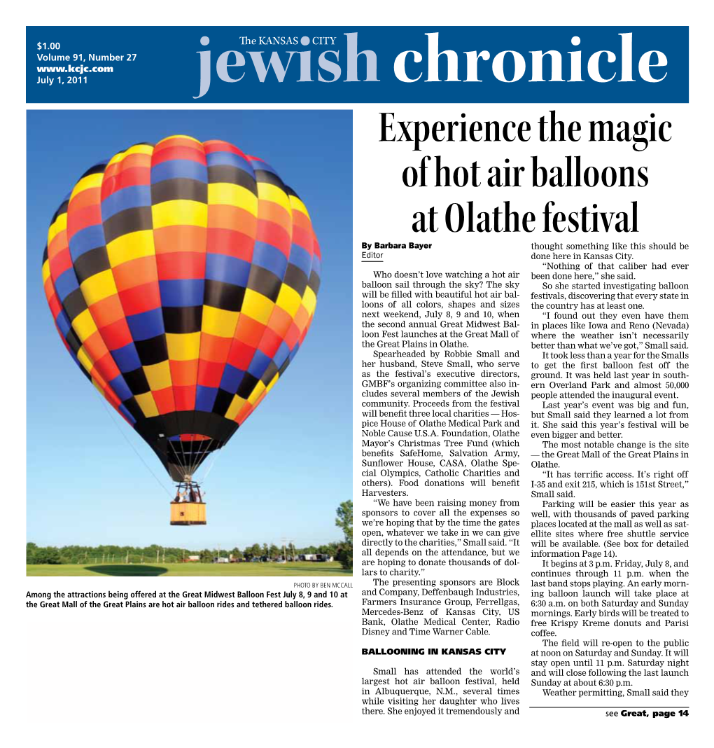 Experience the Magic of Hot Air Balloons at Olathe Festival by Barbara Bayer Thought Something Like This Should Be Editor Done Here in Kansas City