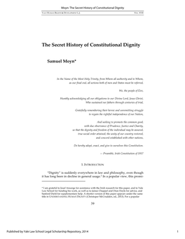 The Secret History of Constitutional Dignity