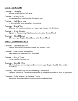 Issue 1 – October 2017