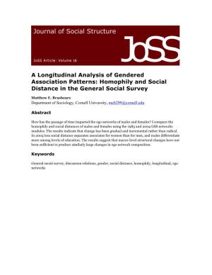 Homophily and Social Distance in the General Social Survey