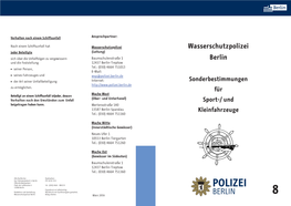 Wasserschutzpolizei Berlin Beleg Erbeten