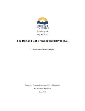 The Dog and Cat Breeding Industry in B.C