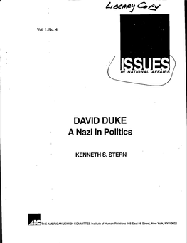 DAVID DUKE a Nazi in Politics