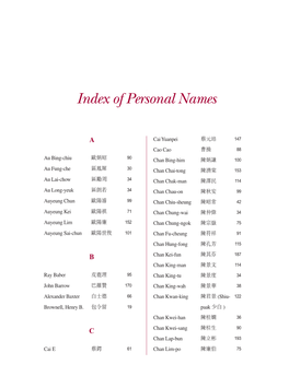 Index of Personal Names