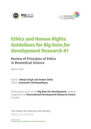 Ethics and Human Rights Guidelines for ​Big Data for Development ​ Research #1