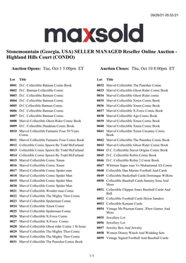 Stonemountain (Georgia, USA) SELLER MANAGED Reseller Online Auction - Highland Hills Court (CONDO)