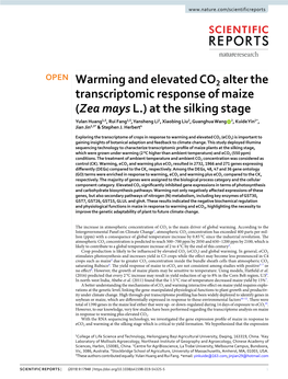 Warming and Elevated CO2 Alter the Transcriptomic Response Of