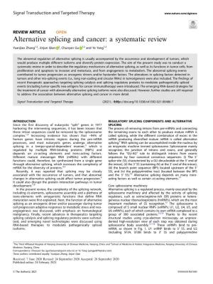 Alternative Splicing and Cancer: a Systematic Review