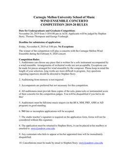 Concerto Competition Rules