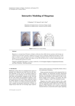 Interactive Modeling of Muqarnas