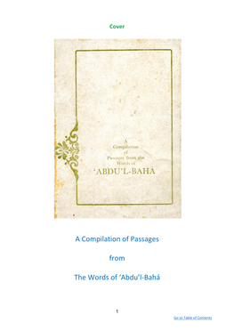 A Compilation of Passages from the Writings of 'Abdu'l-Bahá