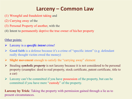 Larceny – Common