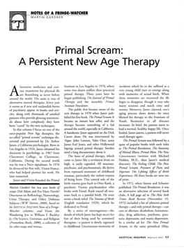 Primal Scream: a Persistent New Age Therapy