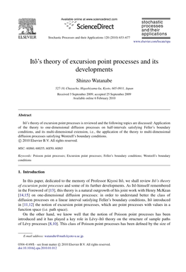 Itô's Theory of Excursion Point Processes and Its Developments