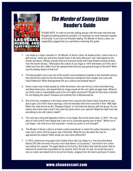 The Murder of Sonny Liston Reader’S Guide