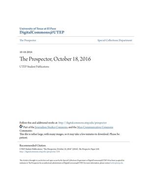 The Prospector, October 18, 2016