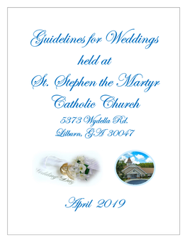 Wedding Guidelines April 2019