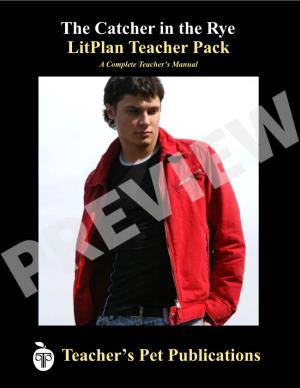 The Catcher in the Rye Litplan Teacher Pack Teacher's Pet