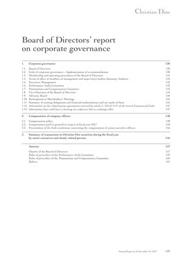 Board of Directors' Report on Corporate Governance