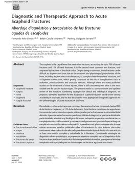 Diagnostic and Therapeutic Approach to Acute Scaphoid Fractures