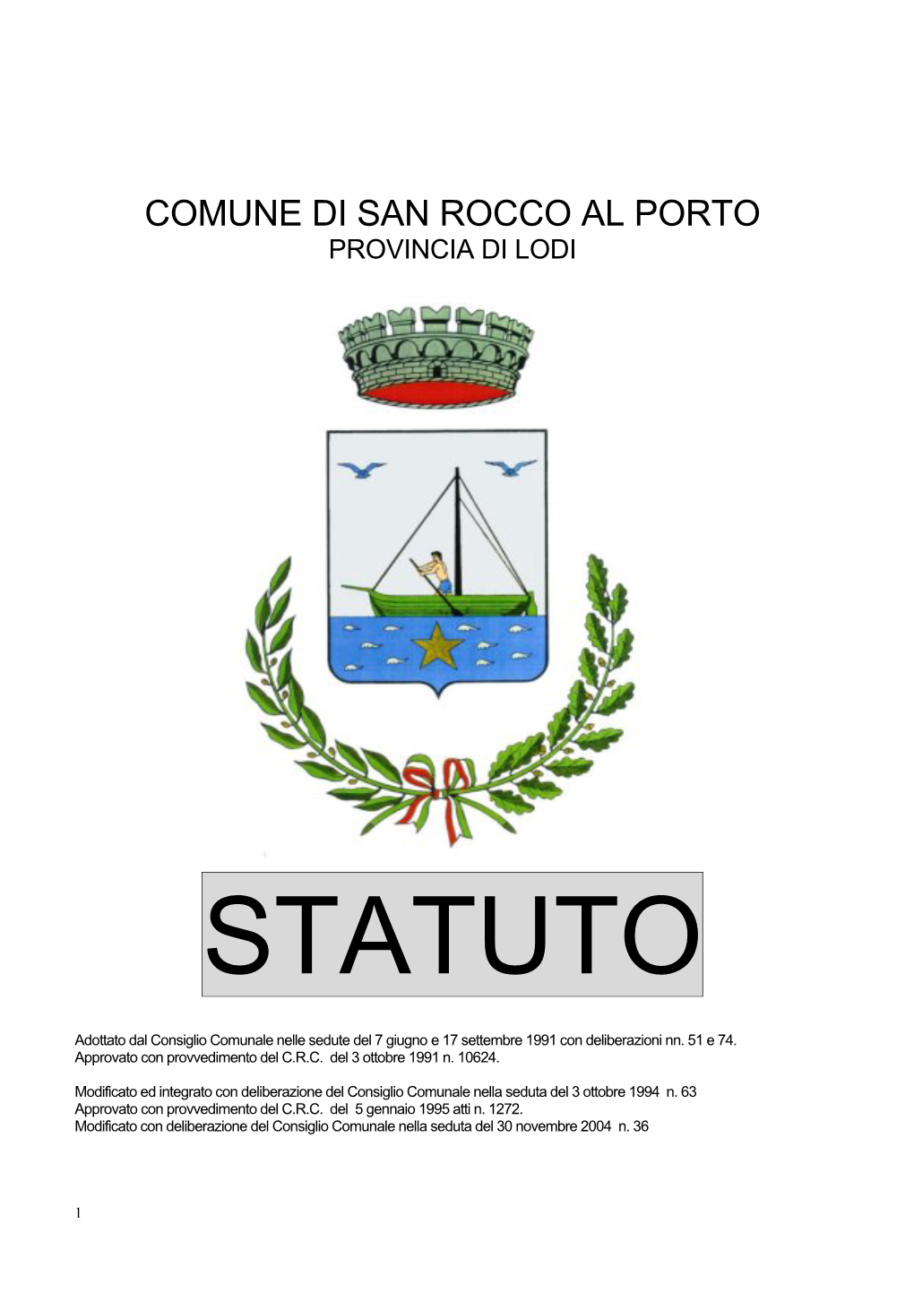 Comune Di San Rocco Al Porto Provincia Di Lodi