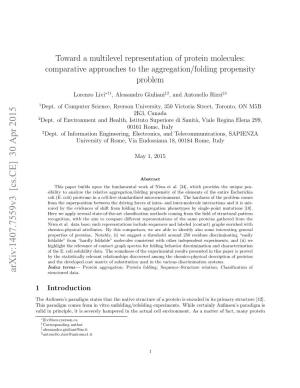 Toward a Multilevel Representation of Protein Molecules: Comparative Approaches to the Aggregation/Folding Propensity Problem