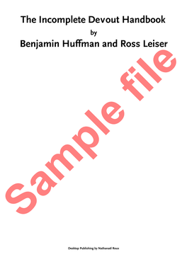 The Incomplete Devout Handbook Benjamin Huffman and Ross Leiser