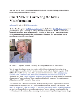 Smart Meters: Correcting the Gross Misinformation Agfauteux | 11 Juin 2012 | 13 Commentaires