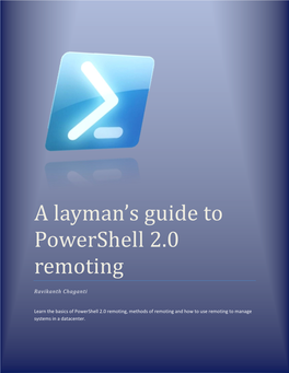 A Layman's Guide to Powershell 2.0 Remoting