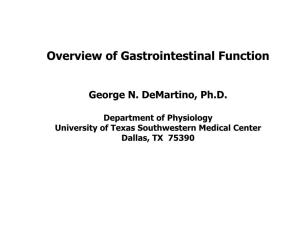 Overview of Gastrointestinal Function