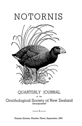 NOTORNIS in Confinuafion of New Zealand Bird Notes Volume XVI, No