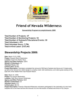 Friend of Nevada Wilderness