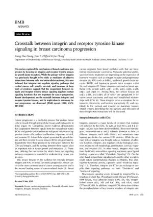 Crosstalk Between Integrin and Receptor Tyrosine Kinase Signaling in Breast Carcinoma Progression