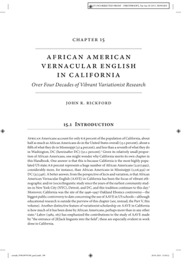 African American Vernacular English in California: Over Four Decades of Vibrant Variationist Research