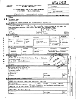 DATA SHEET Form 10-300 UNITED STATES DEPARTMENT of the INTERIOR (Rev