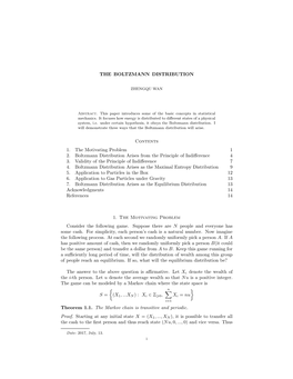 The Boltzmann Distribution