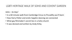 Lgbti Heritage Walk of Soho and Covent Garden