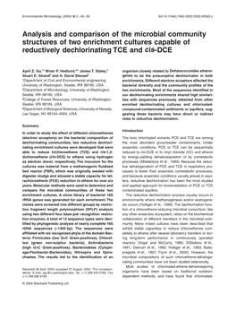 Analysis and Comparison of the Microbial Community Structures of Two Enrichment Cultures Capable of Reductively Dechlorinating TCE and Cis-DCE