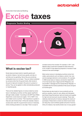 Progressive Taxation Briefings: Excise Taxes