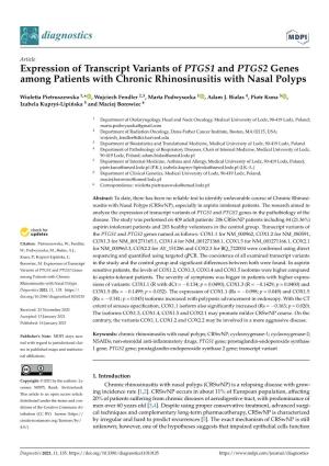 Expression of Transcript Variants of PTGS1 and PTGS2 Genes Among Patients with Chronic Rhinosinusitis with Nasal Polyps