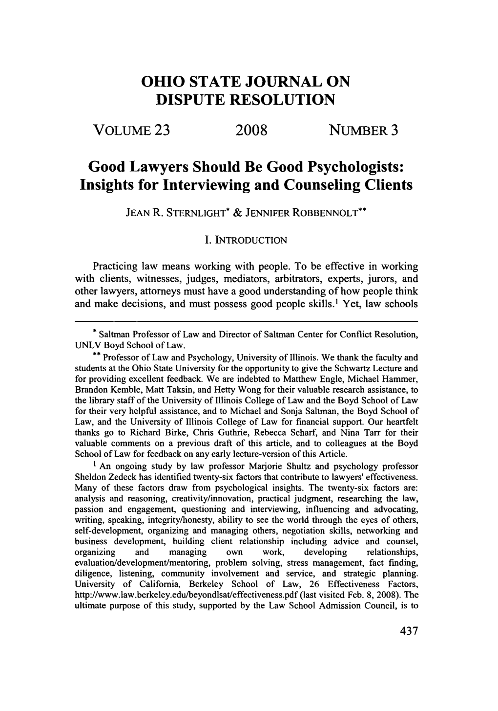 Insights for Interviewing and Counseling Clients