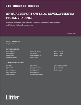 Annual Report on Eeoc Developments: Fiscal Year 2020