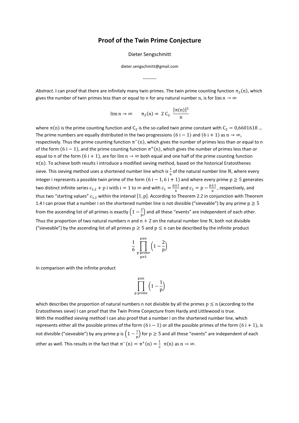 Proof of the Twin Prime Conjecture