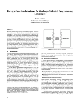 Foreign-Function Interfaces for Garbage-Collected Programming Languages