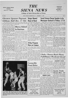 THE SIENA NEWS Friday, December 11, 1959 ST