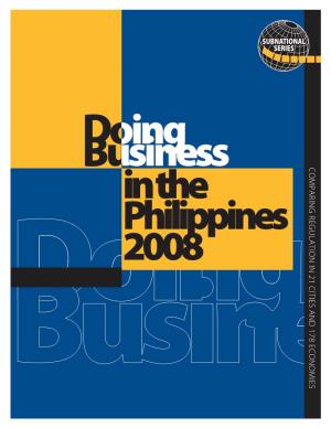 Doing Business in the Philippines 2008 -- Comparing Regulation In